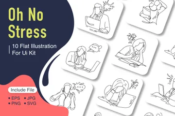 Oh, kein Stress Illustrationspack