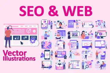 SEO y Web Paquete de Ilustraciones