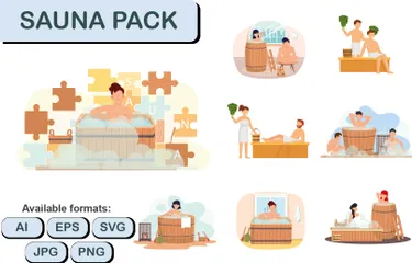 Pack Sauna Illustration Pack