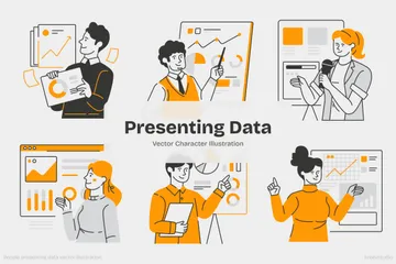 People Presenting Data Illustration Pack