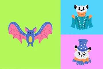 Personagens de Halloween Illustration Pack