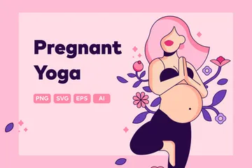 Pregnant Yoga Illustration Pack