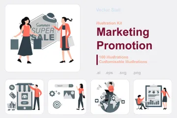 Promoção de marketing Pacote de Ilustrações