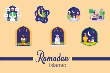 Ramadán islámico Illustration Pack