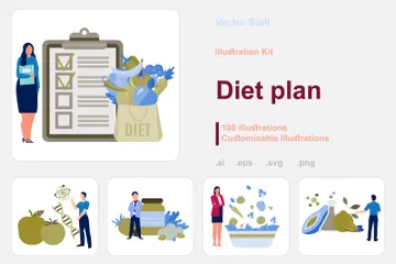 Régime alimentaire Pack d'Illustrations