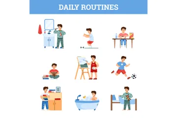 Routine quotidienne Pack d'Illustrations