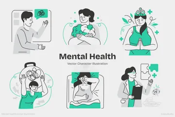 Salud mental Paquete de Ilustraciones