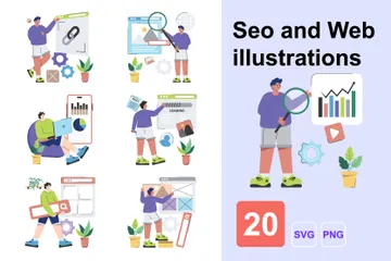 SEO y Web Paquete de Ilustraciones