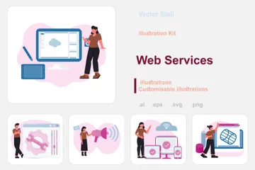 Servicios web Paquete de Ilustraciones