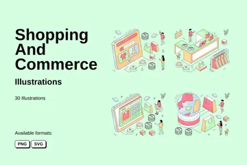 Shopping And Commerce Illustration Pack