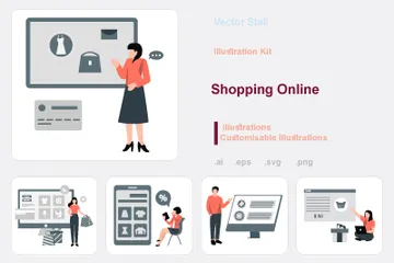 Shopping Online Illustration Pack