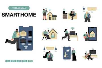 Smart Home Technologie Illustrationspack