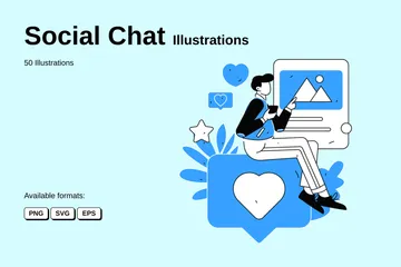 Social Chat Illustration Pack