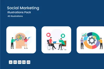 Social Marketing Illustration Pack