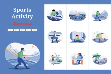 Sportliche Aktivität Illustrationspack