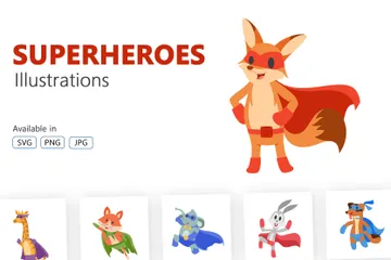 Superheroes Illustration Pack