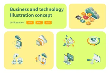 Technologie Entreprise Éducation Pack d'Illustrations