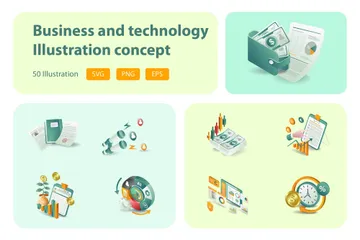 Technologie Entreprise Éducation Pack d'Illustrations