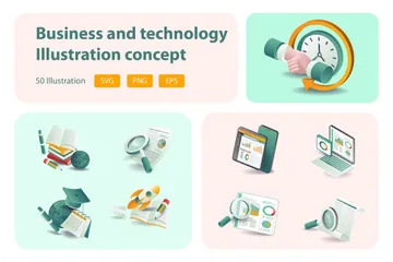 Technologie Entreprise Éducation Pack d'Illustrations