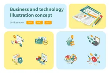 Technologie Entreprise Éducation Pack d'Illustrations