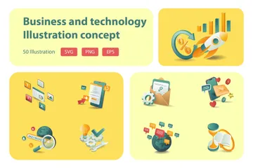 Technologie Entreprise Éducation Pack d'Illustrations