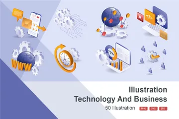 Technologie et affaires Illustration Pack