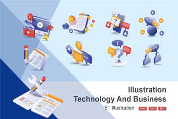 Technology And Business Illustration Pack