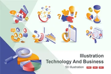 Technology And Business Illustration Pack