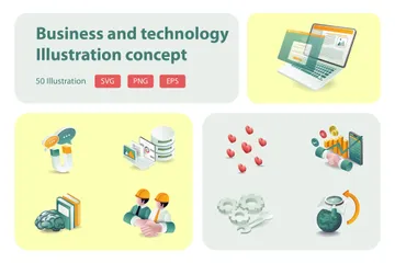 Technology And Business Illustration Pack