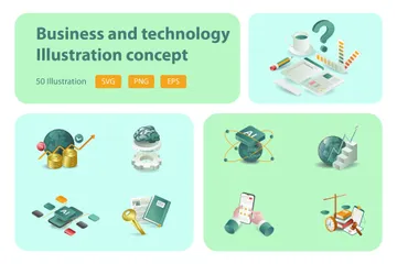 Technology And Business Illustration Pack