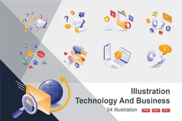 Technology And Business Illustration Pack