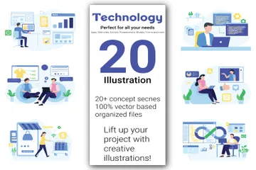 Tecnologia Empresarial Pacote de Ilustrações