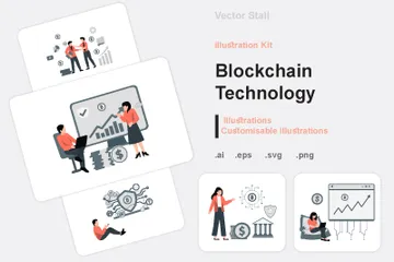 Tecnologia Blockchain Pacote de Ilustrações