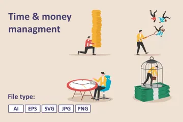 Time & Money Management Illustration Pack