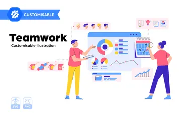 Trabajo en equipo Paquete de Ilustraciones