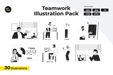 Trabajo en equipo Illustration Pack