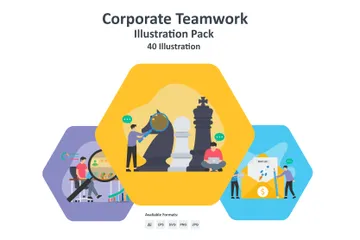 Trabajo en equipo corporativo Paquete de Ilustraciones