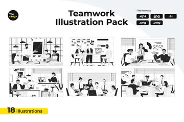 Travail en équipe Pack d'Illustrations