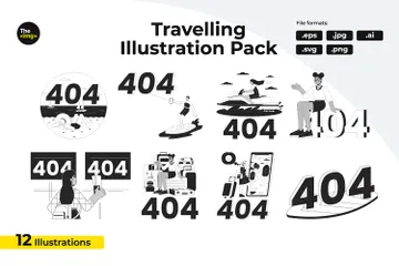 Travelling Vacation Illustration Pack