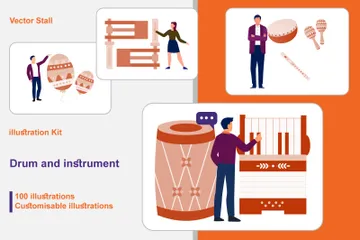 Trommel und Instrument Illustrationspack