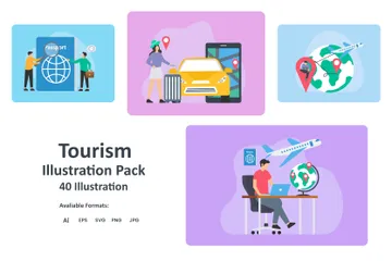 Turismo de negocios Illustration Pack