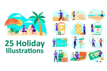 Vacances Pack d'Illustrations