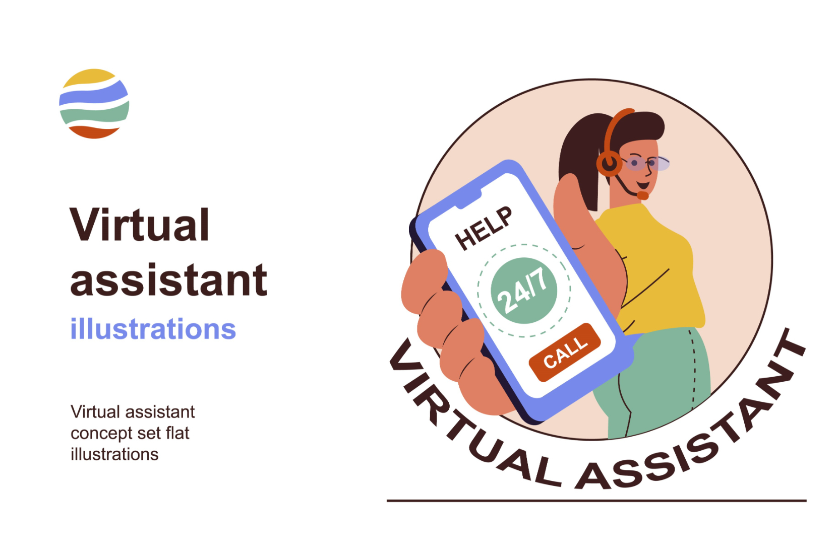 Premium Virtual Assistant Illustration pack from Illustrations