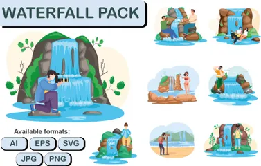 Wasserfall Illustrationspack