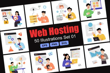 Web Hosting Set 01 Illustration Pack