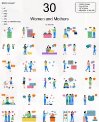 Women And Mothers Illustration Pack