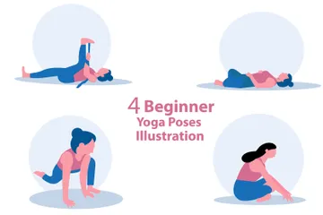 Yoga-Posen Illustrationspack