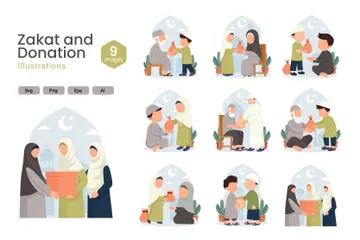 Zakat Donation And Charity Illustration Pack