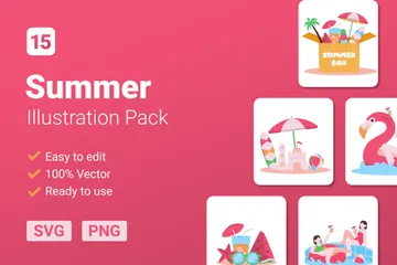 15 été Pack d'Illustrations