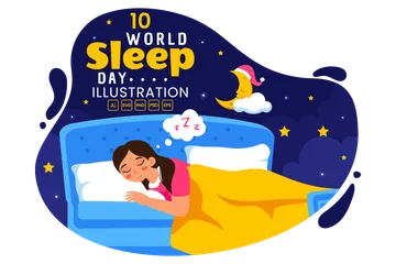 Journée mondiale du sommeil Pack d'Illustrations